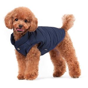 Emfay ペット服 犬服 コート ジャケット ダウン ボタン留めタイプ 防寒 冬服 ドッグウェア コン S