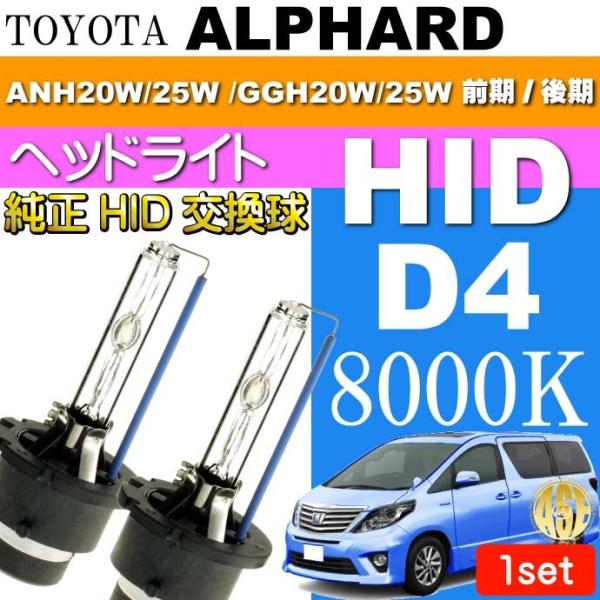 アルファード D4C D4S D4R HIDバルブ 8000Kバーナー2本 ALPHARD H20....