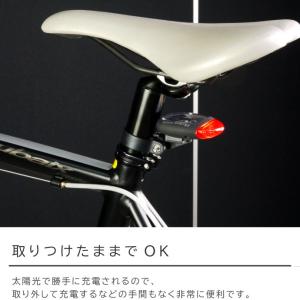 ソーラー充電LEDライト 電池不要自転車テール...の詳細画像3