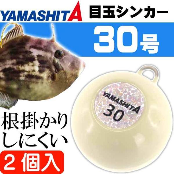 目玉シンカー 30号 夜光 2個入 船釣りオモリ 底物釣り用おもり YAMASHITA ヤマシタ ヤ...