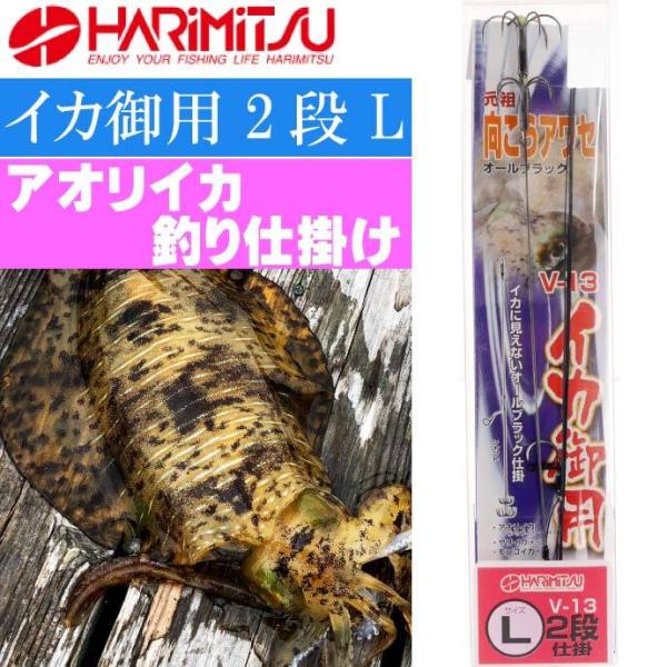 V-13 イカ御用 2段 L アオリイカ釣り仕掛け HARIMITSU ハリミツ 釣り具 アオリイカ...