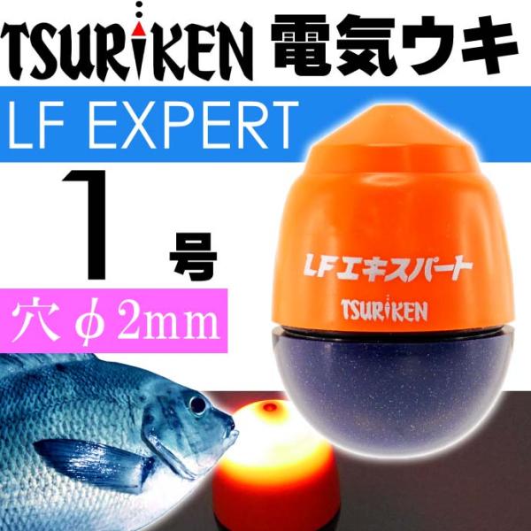 中通し電気ウキ LFエキスパート オレンジ 1号 13.5g TSURIKEN 釣研 釣り具 夜釣り...
