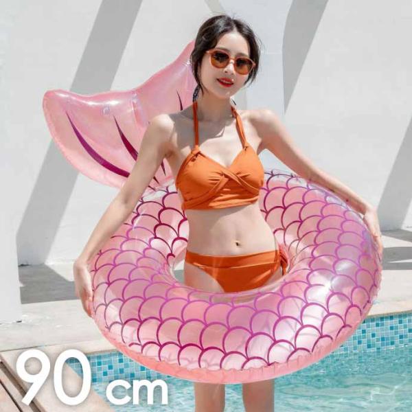 浮輪 浮き輪 人魚ピンク 90cm 子供用 うきわ ウキワ マーメイド型 フロート ビーチグッズ 海...