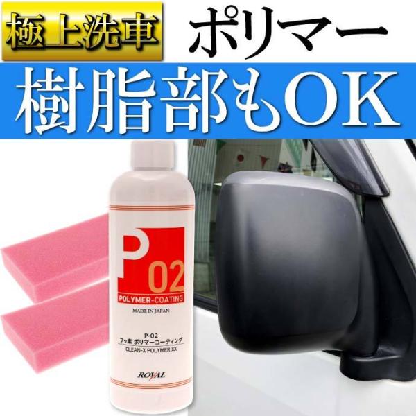 樹脂部もコーティングOK P02 フッ素ポリマーコーティング 洗車 フッソ樹脂を塗布面に固定化で撥水...