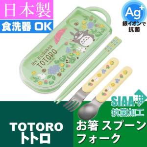 となりのトトロ さんぽみち 抗菌 お箸 スプーン フォーク TACC2AG キャラクターグッズ 子供用 銀イオンで抗菌トリオセット ケース付 Sk2133の商品画像