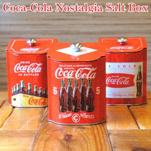 コカコーラ ノスタルジー ソルトボックス Coca-Cola Nostalgia solt Box Caddy 小物入れ 調味料入れ 容器 ケース 塩 砂糖 紅茶 お茶 茶筒 アメ雑 【全3種】｜abspec