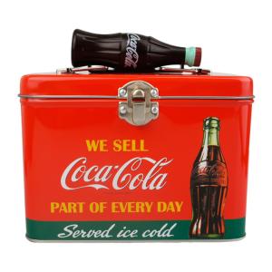 コカコーラ ブリキケース (C) Coca-Cola Tin Case Handle 小物入れ おもちゃ箱 いろいろ使える コーラハンドル付き ボックス アメ雑｜abspec