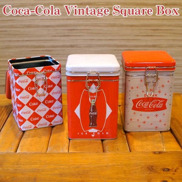 コカコーラ ヴィンテージ スクエア ボックス Coca-Cola コーラ 小物入れ 容器 入れ物 ケ...