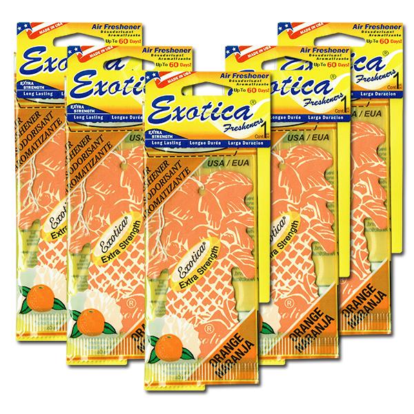 エキゾチカ エアフレッシュナー オレンジ 5枚セット EXOTICA 芳香剤 車 部屋 吊り下げ ヤ...