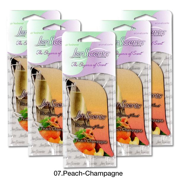 ジャンセンツ ペーパー エアフレッシュナー ピーチ シャンパン 5枚セット JenScents 芳香...