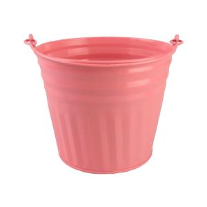 ハンドル付き ブリキ製 フラワー ポット (ピンク) Flower Pot プランター 植木鉢 小物入れ 観葉植物 おしゃれ インテリア｜abspec