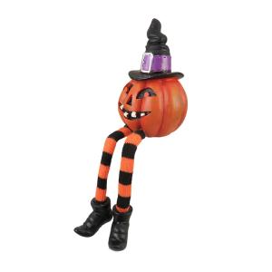 ユニーク かぼちゃ お座り オブジェ (A) Halloween ハロウィン ハロウィーン 足 ぶらぶら 置き物 飾り グッズ 装飾 ジャックオランタン｜abspec