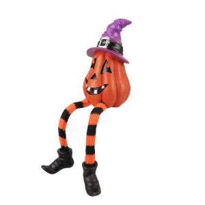 ユニーク かぼちゃ お座り オブジェ (B) Halloween ハロウィン ハロウィーン 足 ぶらぶら 置き物 飾り グッズ 装飾 ジャックオランタン｜abspec