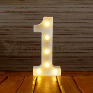 マーキーサイン ナンバー ( 1 ) LED ライト ランプ 数字 記号 文字 電池式 照明 飾り 光 装飾 誕生日 結婚式 パーティー サプライズ｜abspec