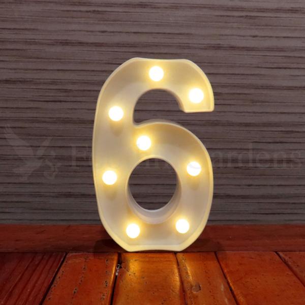 マーキーサイン ナンバー 6 LED ライト ランプ 数字 記号 文字 電池式 照明 飾り 光 装飾...