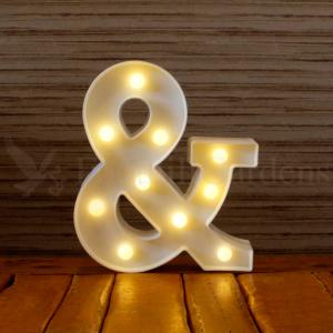 マーキーサイン シンボル ＆ LED ライト ランプ 記号 文字 電池式 照明 飾り 光 装飾 誕生日 結婚式 パーティー サプライズ アンド｜abspec