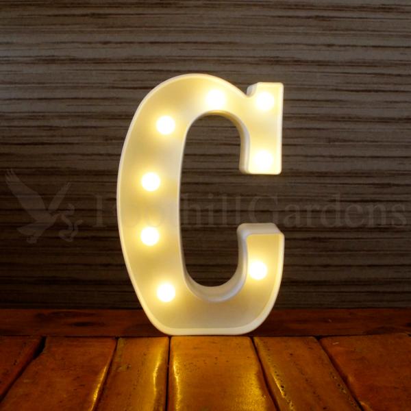 マーキーサイン アルファベット ( C ) LED ライト ランプ 数字 記号 文字 電池式 照明 ...