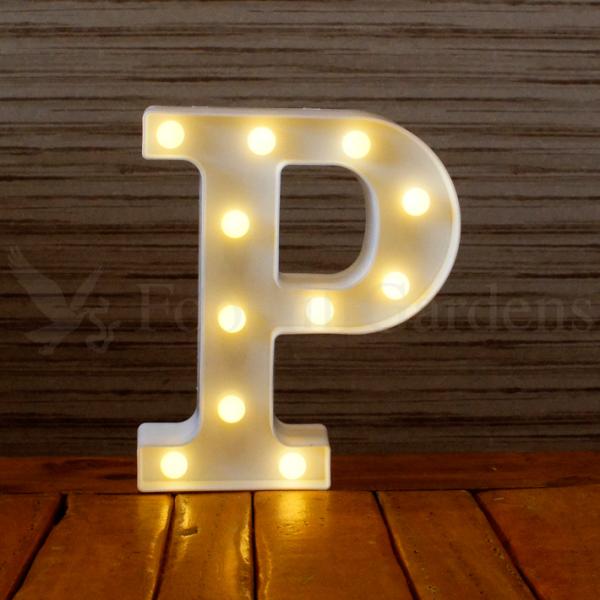 マーキーサイン アルファベット ( P ) LED ライト ランプ 数字 記号 文字 電池式 照明 ...
