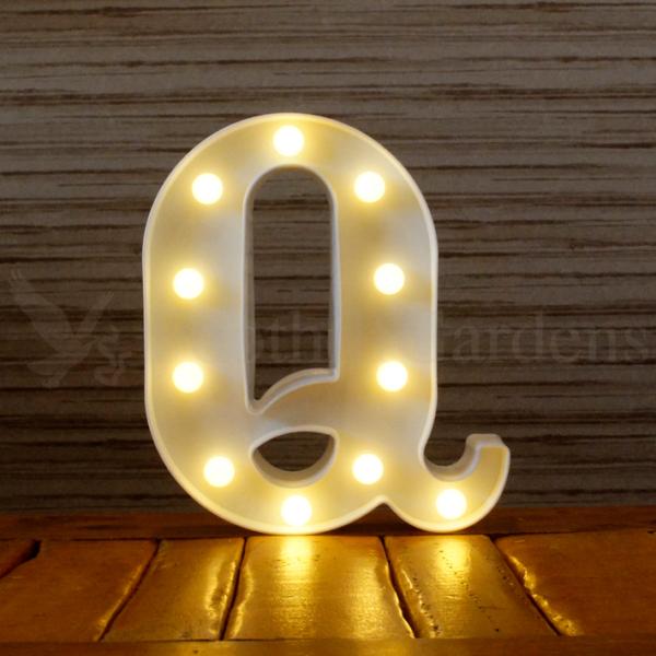マーキーサイン アルファベット ( Q ) LED ライト ランプ 数字 記号 文字 電池式 照明 ...