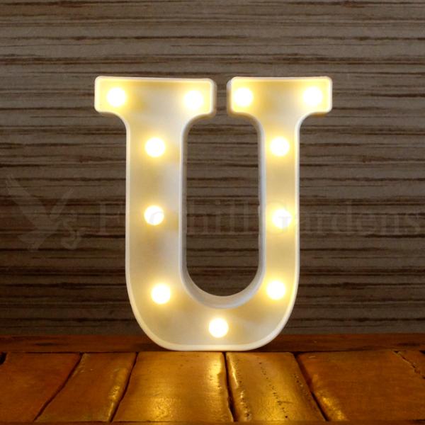 マーキーサイン アルファベット ( U ) LED ライト ランプ 数字 記号 文字 電池式 照明 ...