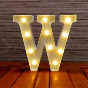 マーキーサイン アルファベット ( W ) LED ライト ランプ 数字 記号 文字 電池式 照明 飾り 光 装飾 誕生日 結婚式 パーティー サプライズ｜abspec
