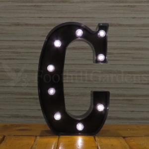 ブラック マーキーサイン アルファベット ( C ) LED ライト ランプ 電池式 照明 飾り 装飾 誕生日 結婚式 パーティー インテリア｜abspec