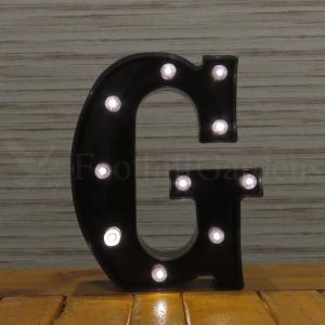 ブラック マーキーサイン アルファベット ( G ) LED ライト ランプ 電池式 照明 飾り 装飾 誕生日 結婚式 パーティー インテリア｜abspec