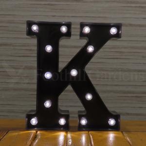 ブラック マーキーサイン アルファベット ( K ) LED ライト ランプ 電池式 照明 飾り 装飾 誕生日 結婚式 パーティー インテリア｜abspec