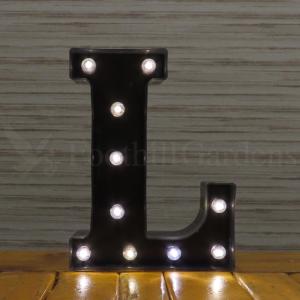 ブラック マーキーサイン アルファベット ( L ) LED ライト ランプ 電池式 照明 飾り 装飾 誕生日 結婚式 パーティー インテリア｜abspec