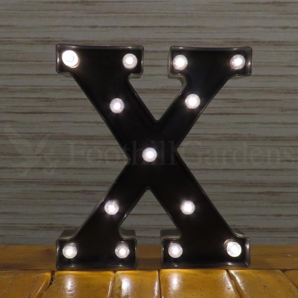 ブラック マーキーサイン アルファベット ( X ) LED ライト ランプ 電池式 照明 飾り 装...