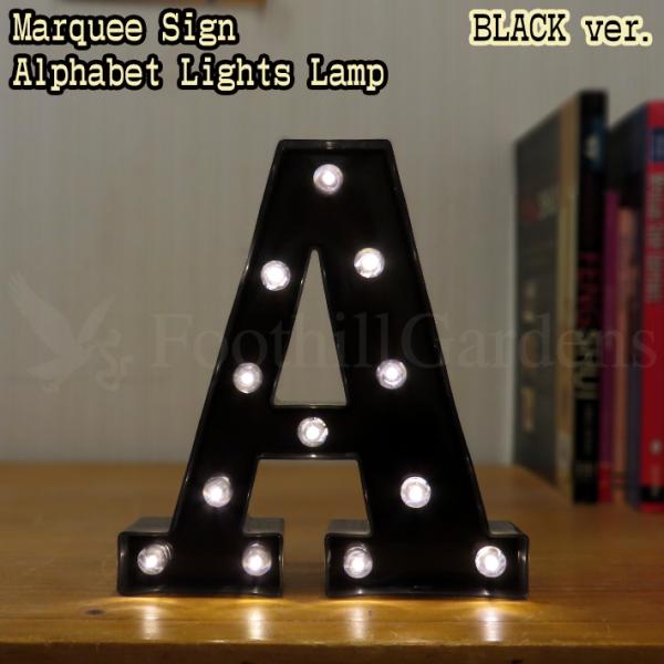 ブラック マーキーサイン アルファベット LED ライト 英字 文字 電池式 照明 飾り 光 装飾 ...