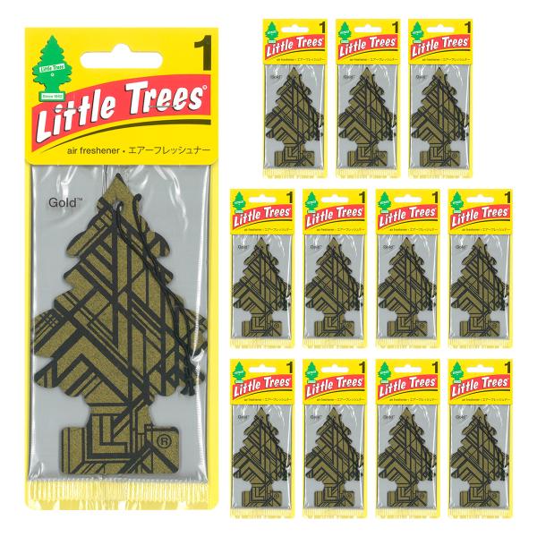 リトルツリー ゴールド 12枚セット Little Trees 芳香剤 車 部屋 吊り下げ エアフレ...