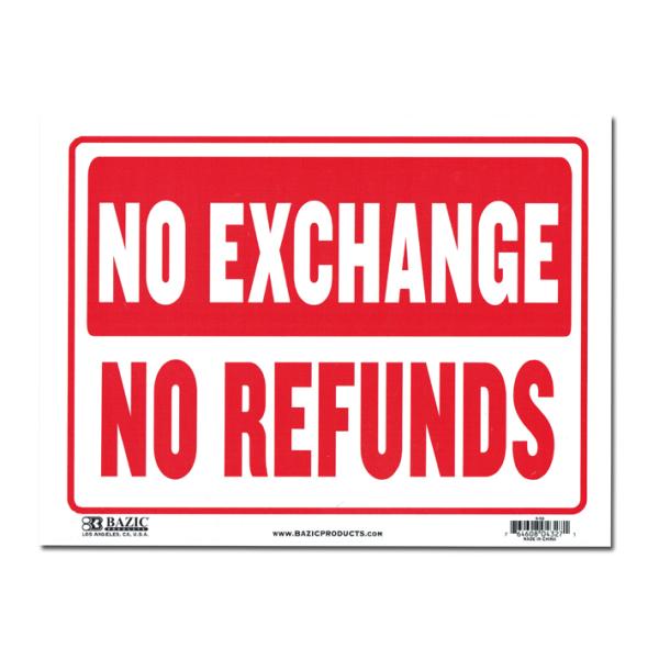 サインプレート NO EXCHANGE NO REFUNDS Sサイズ　SignPlate 看板 英...