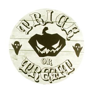 ハロウィン 丸型 サイン プレート (E) Halloween Wooden SignPlate 木製 飾り 玄関 装飾 インテリア 壁掛け イベント【メール便OK】｜abspec