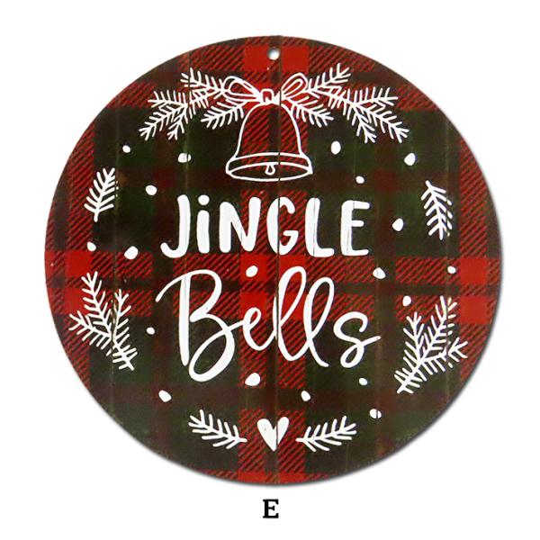 クリスマス ウッド 丸型 サイン プレート (E) SignPlate 木製 飾り 装飾 インテリア...