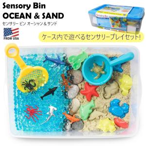 センサリービン オーシャン ＆ サンド セット Sensory Bin センサリープレイ センサリートイ  海 砂 あそび 知育 おもちゃ 室内 創造 五感｜abspec