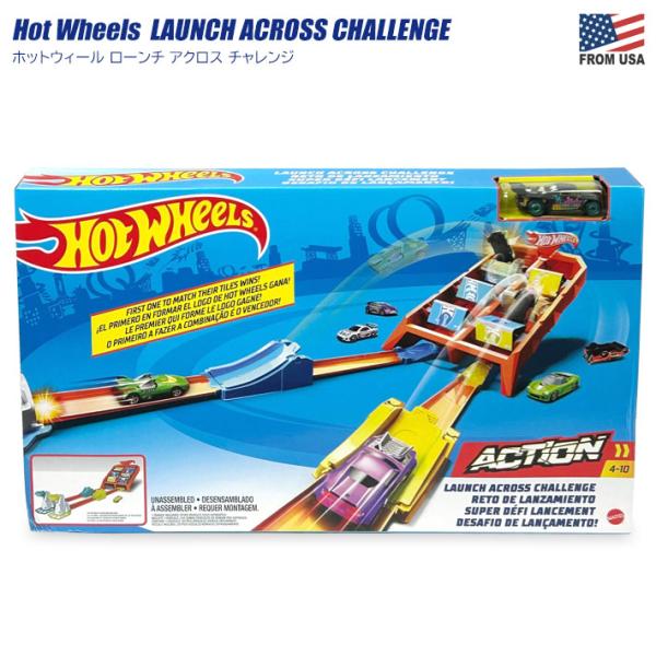 ホットウィール ローンチ アクロス チャレンジ プレイセット　ミニカー付き おもちゃ セット レース...