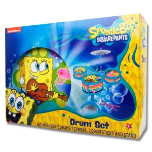 スポンジボブ ドラム ミュージック セット Spongebob Drum Set 太鼓 楽器 打楽器 リズム 音楽 おもちゃ 子ども 知育 キッズドラム｜abspec