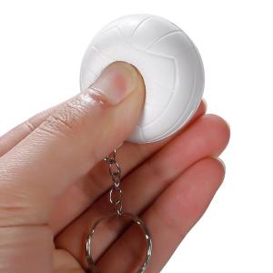 アクセサリーグッズ 通販 プレゼント やわらかいバレーボールキーホルダー(白)　１個