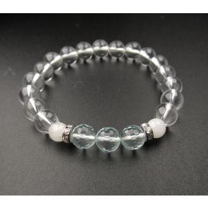 アゾゼオ ホワイトアゼツライト 6mmブレスレット H&E社証明書付 ヘブン