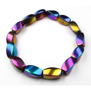 天然石 ブレスレット ヘマタイト ゴールドカラー 磁気なし 約8mm