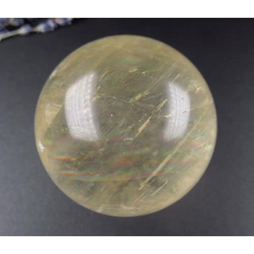 ゴールデンイエローカルサイト 57mm スフィア 丸玉 260g 虹あり calgold50s005