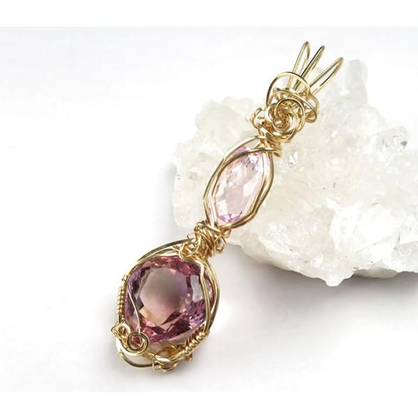 クンツァイト 6.7ct &amp; アメトリン 18ct 14KGF ペンダント 観音様の慈愛と豊穣 ハイ...