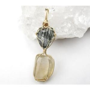 フェナカイト＆モルダバイト 14kgfシナジーペンダント 世界で最も高い