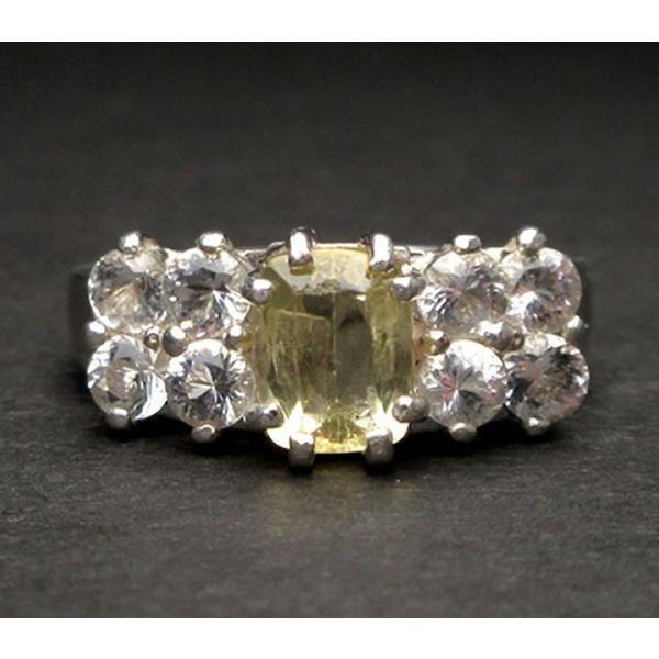 0.95ctイエローヘルデライト 6.8x5.3mm アソゼオアゼツライト 3mm(8個) シルバー...