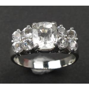 ミャンマー モゴク産 フェナカイト 1.32ct アゼツライト3mm リング 世界で最も高い波動 ハイバイブレーション シルバー925 R1ph208