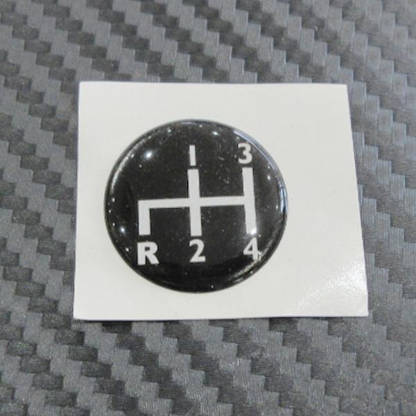 シフトノブ用バッジ シフトパターン 4速 リバース左下