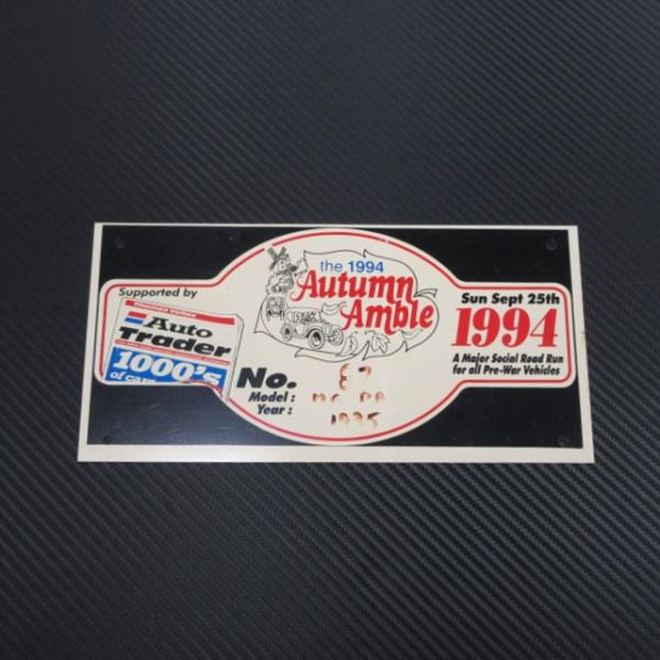 AUTUMN AMBLE Sun.Sep.25th 1994  No.87 記念プレート ラリープレ...