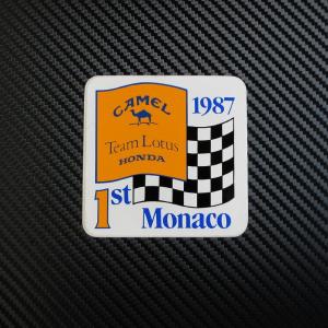 チームロータス 1987 1st MONACO CAMEL チェッカー 外張りステッカー 希少当時物｜ac-minds-aj