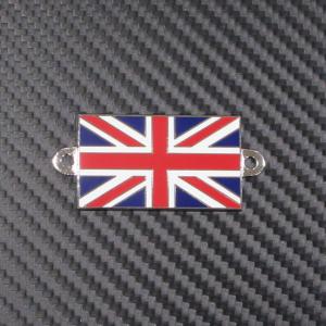 英国国旗 ユニオンジャック ブラック＆シルバー メタルバッチ
